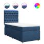 Preview: Boxspringbett mit Matratze Blau 100x200 cm Stoff