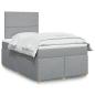 Preview: ARDEBO.de - Boxspringbett mit Matratze Hellgrau 120x190 cm Stoff