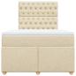 Preview: Boxspringbett mit Matratze Creme 120x190 cm Stoff