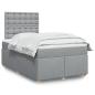 Preview: ARDEBO.de - Boxspringbett mit Matratze Hellgrau 120x190 cm Stoff