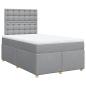 Preview: Boxspringbett mit Matratze Hellgrau 120x190 cm Stoff