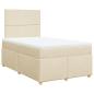 Preview: Boxspringbett mit Matratze Creme 120x200 cm Stoff