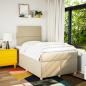 Preview: Boxspringbett mit Matratze Creme 120x200 cm Stoff