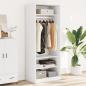Preview: ARDEBO.de - Kleiderschrank Weiß 80x50x200 cm Holzwerkstoff