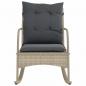 Preview: Garten-Schaukelstuhl mit Kissen Hellgrau Poly Rattan