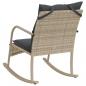 Preview: Garten-Schaukelstuhl mit Kissen Hellgrau Poly Rattan