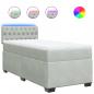 Preview: Boxspringbett mit Matratze Hellgrau 100x200 cm Samt