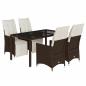 Preview: 5-tlg. Garten-Bistro-Set mit Kissen Braun Poly Rattan