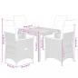 Preview: 5-tlg. Garten-Bistro-Set mit Kissen Schwarz Poly Rattan