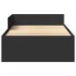 Preview: Bettgestell Schwarz 75x190 cm Holzwerkstoff