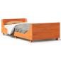 Preview: Massivholzbett ohne Matratze Wachsbraun 100x200 Kiefernholz