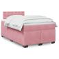 Preview: ARDEBO.de - Boxspringbett mit Matratze Rosa 120x190 cm Samt