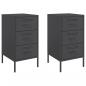 Preview: Nachttische 2 Stk. Schwarz 36x39x68 cm Stahl