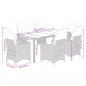 Preview: 7-tlg. Garten-Bistro-Set mit Kissen Beige Poly Rattan
