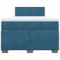 Preview: Boxspringbett mit Matratze Blau 120x200 cm Samt