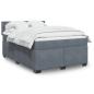 Preview: ARDEBO.de - Boxspringbett mit Matratze Dunkelgrau 160x200 cm Samt