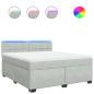 Preview: Boxspringbett mit Matratze Hellgrau 180x200 cm Samt
