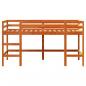 Preview: Kinderhochbett mit Leiter Wachsbraun 90x200cm Massivholz Kiefer