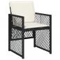 Preview: 15-tlg. Garten-Essgruppe mit Kissen Schwarz Poly Rattan