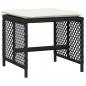 Preview: 15-tlg. Garten-Essgruppe mit Kissen Schwarz Poly Rattan