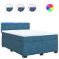 Preview: Boxspringbett mit Matratze Blau 160x200 cm Samt