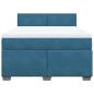 Preview: Boxspringbett mit Matratze Blau 160x200 cm Samt