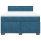 Preview: Boxspringbett mit Matratze Blau 140x200 cm Samt
