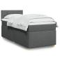 Preview: ARDEBO.de - Boxspringbett mit Matratze Dunkelgrau 90x200 cm Stoff