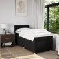 Preview: Boxspringbett mit Matratze Schwarz 90x200 cm Stoff
