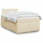 Preview: ARDEBO.de - Boxspringbett mit Matratze Creme 120x190 cm Stoff
