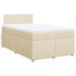 Preview: Boxspringbett mit Matratze Creme 120x190 cm Stoff
