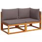 Preview: Gartensofa mit Kissen 2-Sitzer Massivholz Akazie