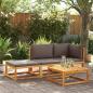 Preview: Gartensofa mit Kissen 2-Sitzer Massivholz Akazie