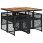 Preview: 5-tlg. Garten-Essgruppe mit Kissen Schwarz Poly Rattan