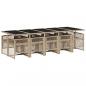 Preview: 11-tlg. Garten-Essgruppe mit Kissen Beige Poly Rattan