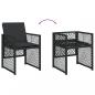 Preview: 13-tlg. Garten-Essgruppe mit Kissen Schwarz Poly Rattan