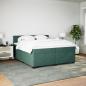 Preview: Boxspringbett mit Matratze Dunkelgrün 200x200 cm Samt