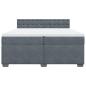 Preview: Boxspringbett mit Matratze Dunkelgrau 200x200 cm Samt