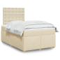 Preview: ARDEBO.de - Boxspringbett mit Matratze Creme 120x200 cm Stoff