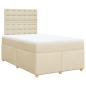 Preview: Boxspringbett mit Matratze Creme 120x200 cm Stoff