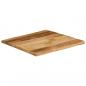 Preview: Tischplatte mit Baumkante 40x40x2,5 cm Raues Mango Massivholz