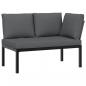 Preview: ARDEBO.de - 7-tlg. Garten-Sofagarnitur mit Kissen Schwarz Aluminium