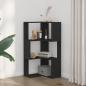Preview: Eck-Bücherregal 3 Böden Schwarz 50x50x102 cm Holzwerkstoff