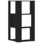 Preview: Eck-Bücherregal 3 Böden Schwarz 50x50x102 cm Holzwerkstoff
