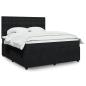 Preview: ARDEBO.de - Boxspringbett mit Matratze Schwarz 180x200 cm Samt