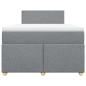 Preview: Boxspringbett mit Matratze Hellgrau 120x200 cm Stoff