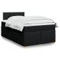 Preview: ARDEBO.de - Boxspringbett mit Matratze Schwarz 120x200 cm Stoff