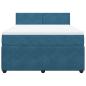 Preview: Boxspringbett mit Matratze Blau 160x200 cm Samt
