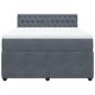 Preview: Boxspringbett mit Matratze Dunkelgrau 160x200 cm Samt