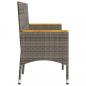 Preview: Gartenbank 3-Sitzer mit Kissen Grau Poly Rattan